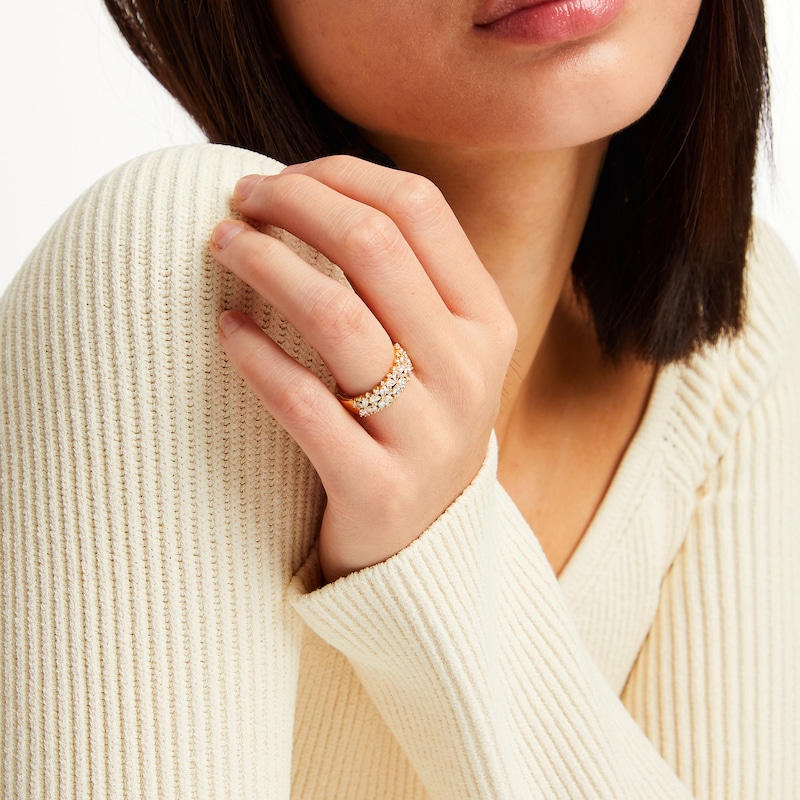 Main Image 5 of Monique Lhuillier Bliss Diamond Anniversary Ring 1 ct tw Marquise, Pear & Round-cut 18K Yellow Gold