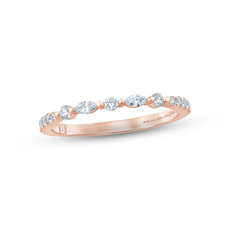 Monique Lhuillier Bliss Diamond Anniversary Band 1/3 ct tw Round & Marquise-cut 18K Rose Gold