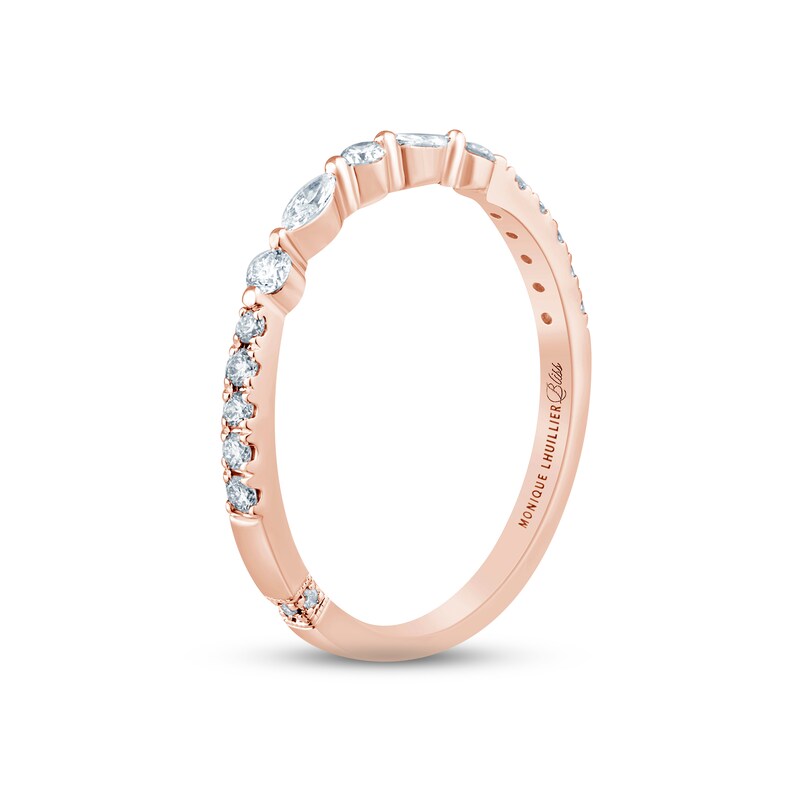 Monique Lhuillier Bliss Diamond Anniversary Band 1/3 ct tw Round & Marquise-cut 18K Rose Gold