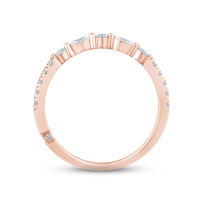 Monique Lhuillier Bliss Diamond Anniversary Band 1/3 ct tw Round & Marquise-cut 18K Rose Gold