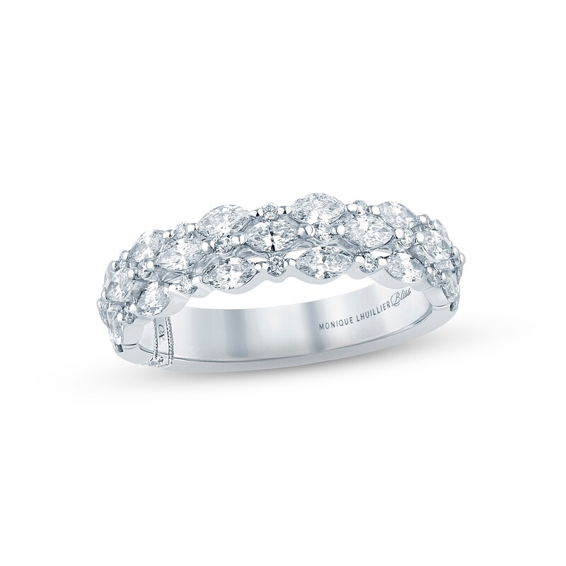 Monique Lhuillier Bliss Diamond Anniversary Ring 1 ct tw Marquise & Round-cut 18K White Gold