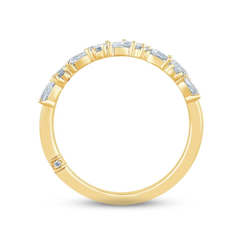 Monique Lhuillier Bliss Diamond Anniversary Band 3/4 ct tw Pear & Round-cut 18K Yellow Gold
