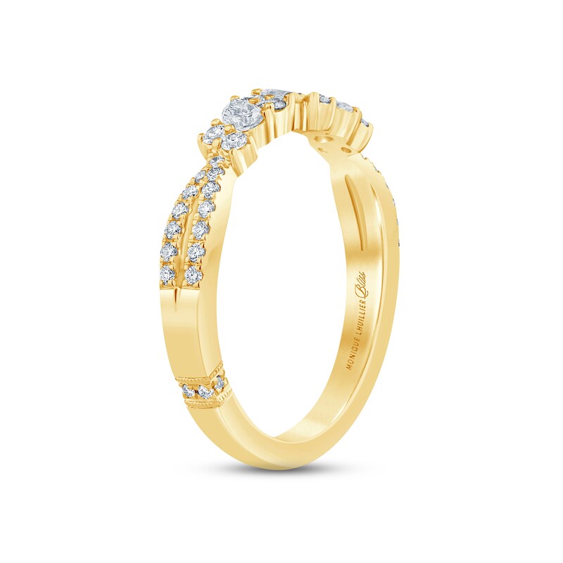 Main Image 2 of Monique Lhuillier Bliss Diamond Anniversary Ring 1/2 ct tw Pear & Round-cut 18K Yellow Gold