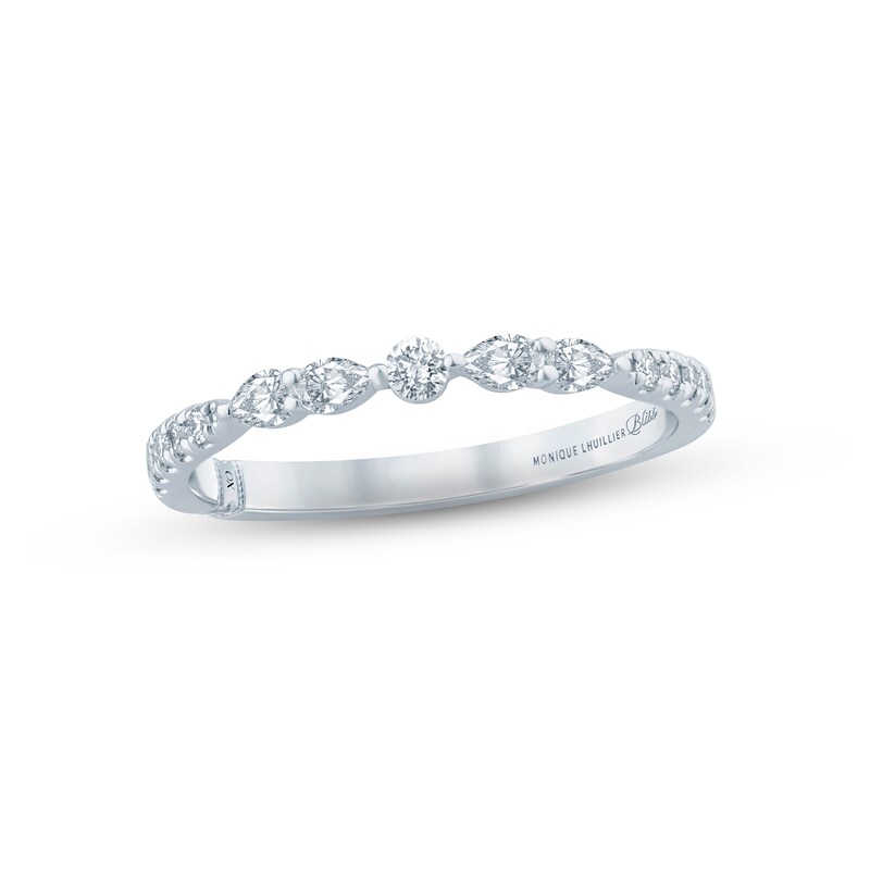 Monique Lhuillier Bliss Diamond Anniversary Band 1/3 ct tw Round & Pear-shaped 18K White Gold