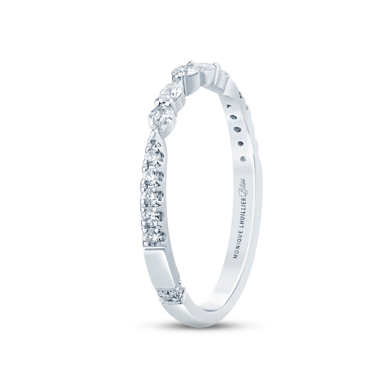 Monique Lhuillier Bliss Diamond Anniversary Band 1/3 ct tw Round & Pear-shaped 18K White Gold
