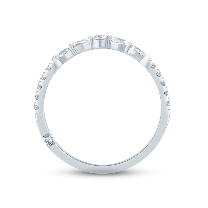 Monique Lhuillier Bliss Diamond Anniversary Band 1/3 ct tw Round & Pear-shaped 18K White Gold