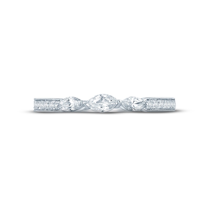 Diamond Anniversary Band 1/4 ct tw Marquise & Round-cut 10K White Gold