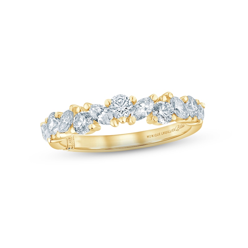 Monique Lhuillier Bliss Diamond Anniversary Band 1 ct tw Marquise & Round-cut 18K Yellow Gold with 360