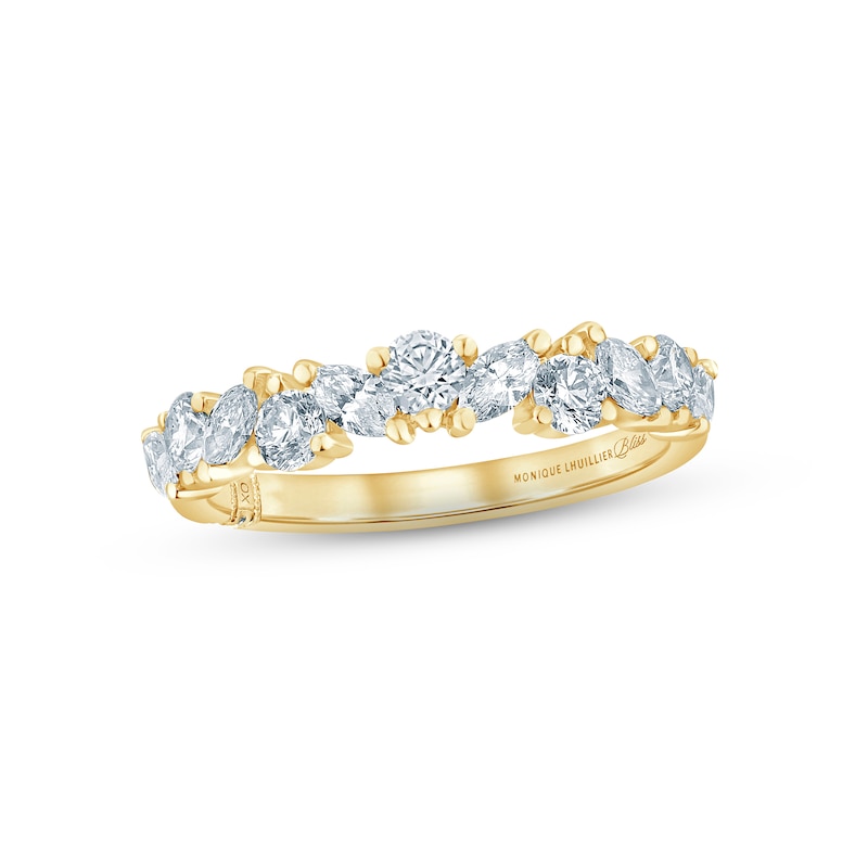 Monique Lhuillier Bliss Diamond Anniversary Band 1 ct tw Marquise & Round-cut 18K Yellow Gold