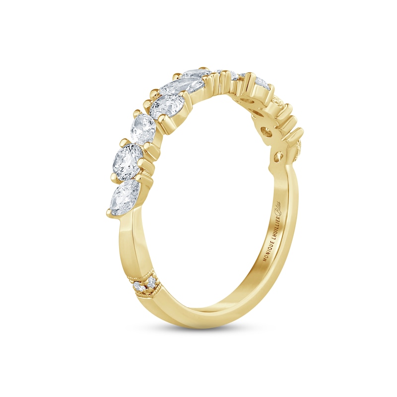 Monique Lhuillier Bliss Diamond Anniversary Band 1 ct tw Marquise & Round-cut 18K Yellow Gold