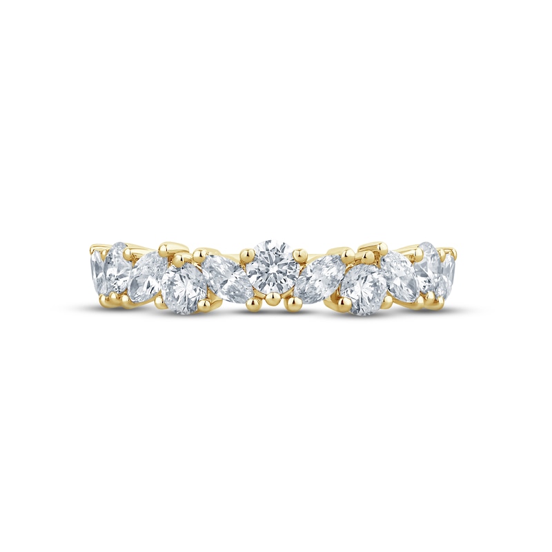 Monique Lhuillier Bliss Diamond Anniversary Band 1 ct tw Marquise & Round-cut 18K Yellow Gold