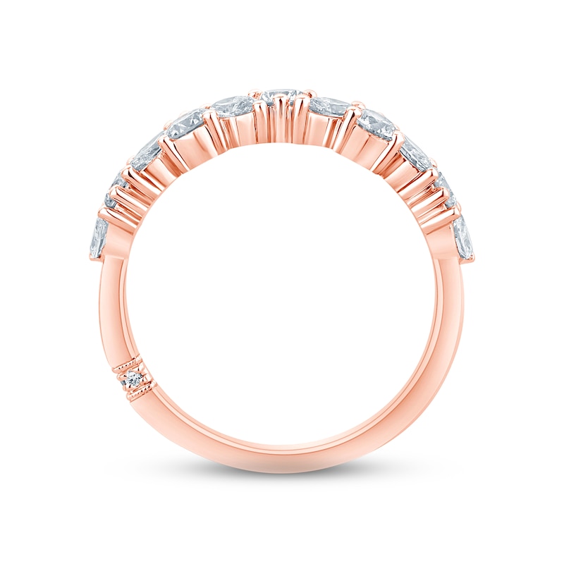Main Image 3 of Monique Lhuillier Bliss Diamond Anniversary Band 1 ct tw Marquise & Round-cut 18K Rose Gold