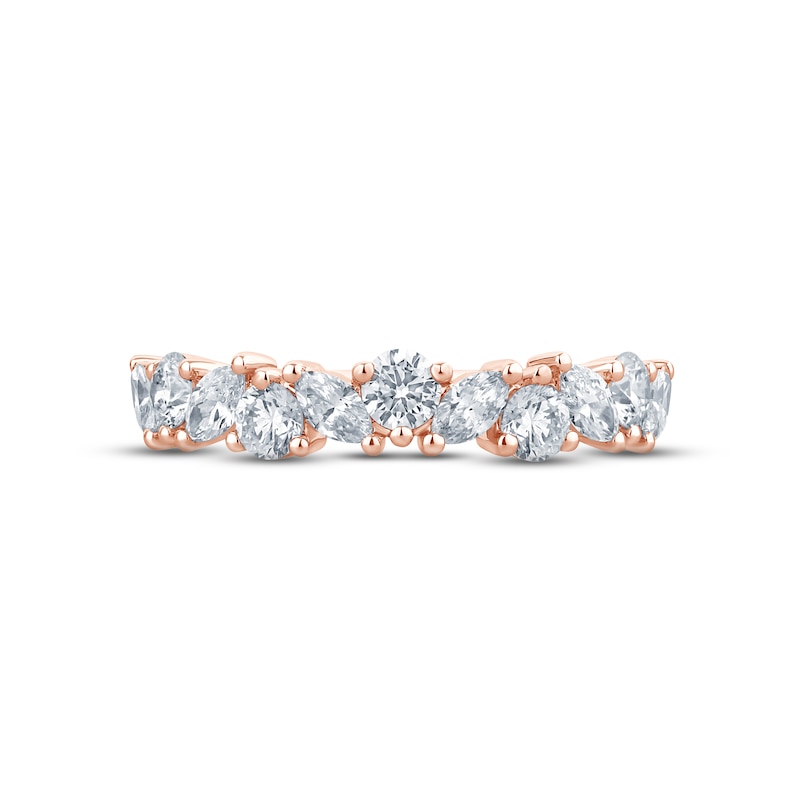 Main Image 4 of Monique Lhuillier Bliss Diamond Anniversary Band 1 ct tw Marquise & Round-cut 18K Rose Gold