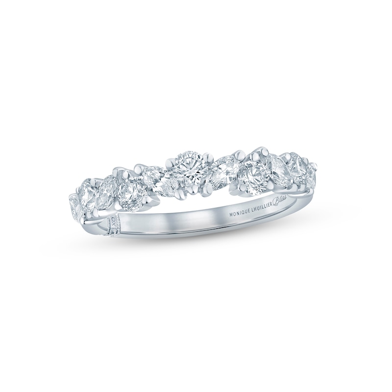 Monique Lhuillier Bliss Diamond Anniversary Band 1 ct tw Marquise & Round-cut 18K White Gold