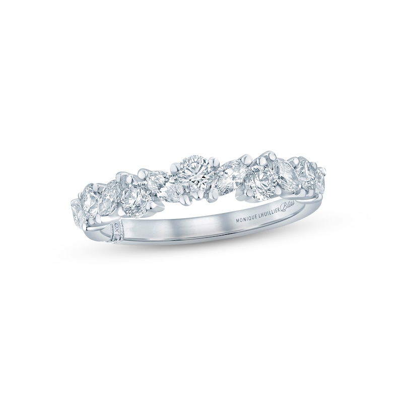 Main Image 1 of Monique Lhuillier Bliss Diamond Anniversary Band 1 ct tw Marquise & Round-cut 18K White Gold