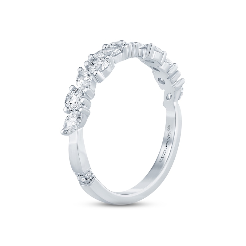 Monique Lhuillier Bliss Diamond Anniversary Band 1 ct tw Marquise & Round-cut 18K White Gold