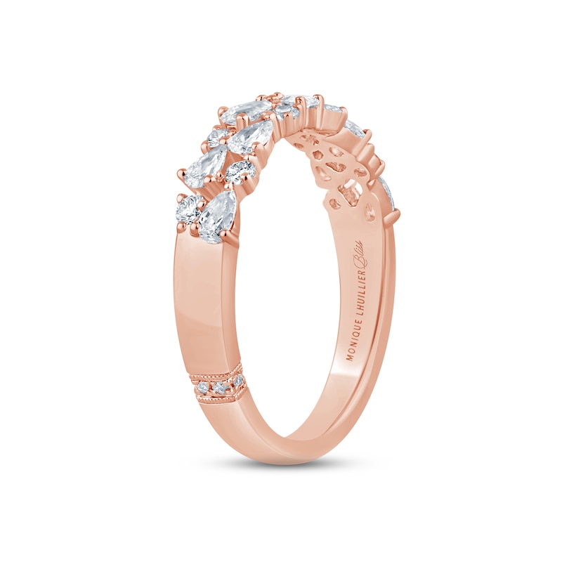 Main Image 2 of Monique Lhuillier Bliss Diamond Anniversary Band 3/4 ct tw Pear & Round-cut 18K Rose Gold