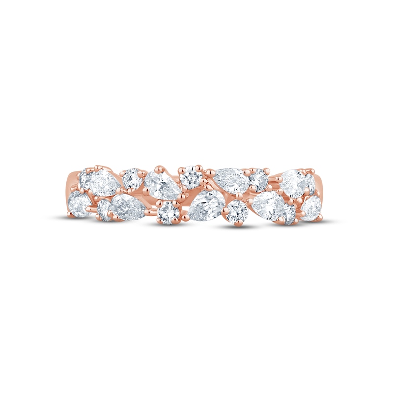 Main Image 4 of Monique Lhuillier Bliss Diamond Anniversary Band 3/4 ct tw Pear & Round-cut 18K Rose Gold