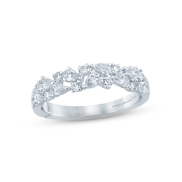 Monique Lhuillier Bliss Diamond Anniversary Band 3/4 ct tw Pear & Round-cut 18K White Gold