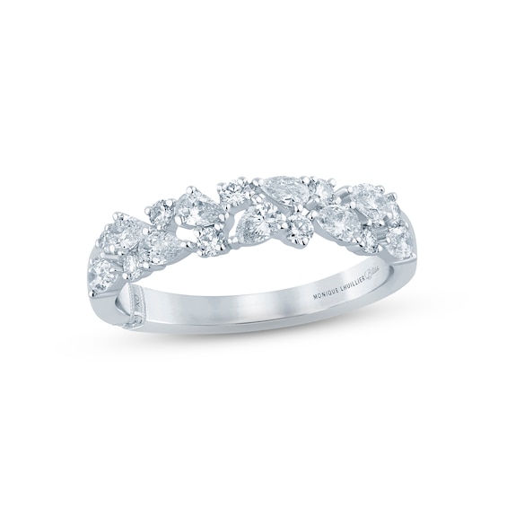 Monique Lhuillier Bliss Diamond Anniversary Band 3/4 ct tw Pear & Round-cut 18K White Gold