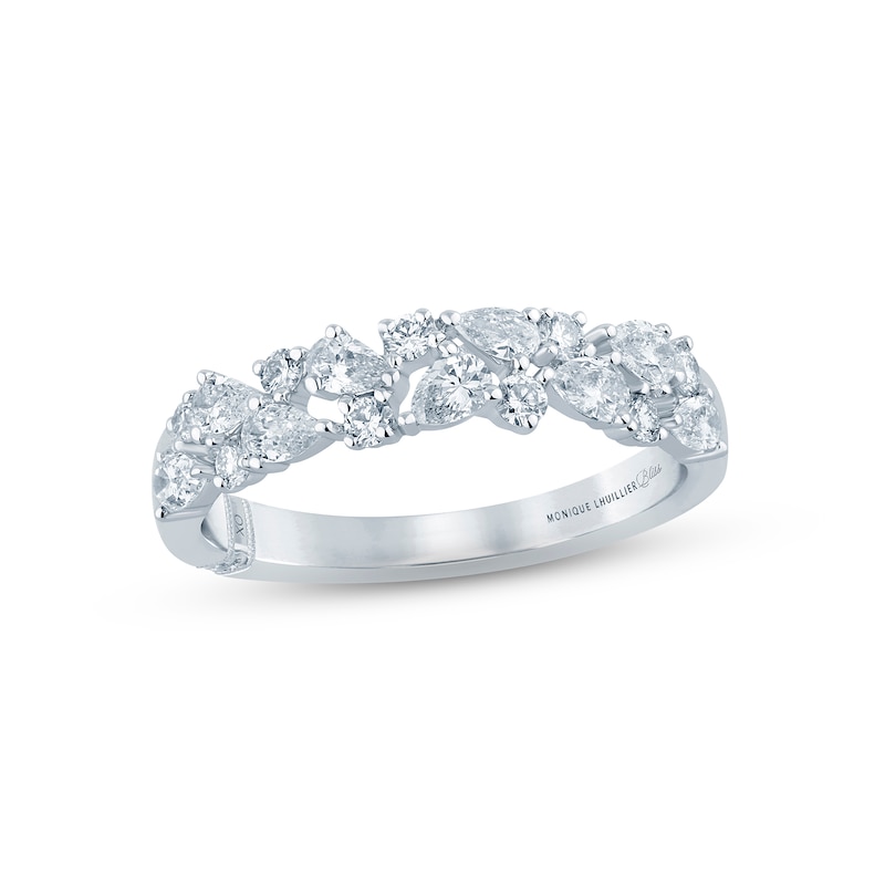 Main Image 1 of Monique Lhuillier Bliss Diamond Anniversary Band 3/4 ct tw Pear & Round-cut 18K White Gold