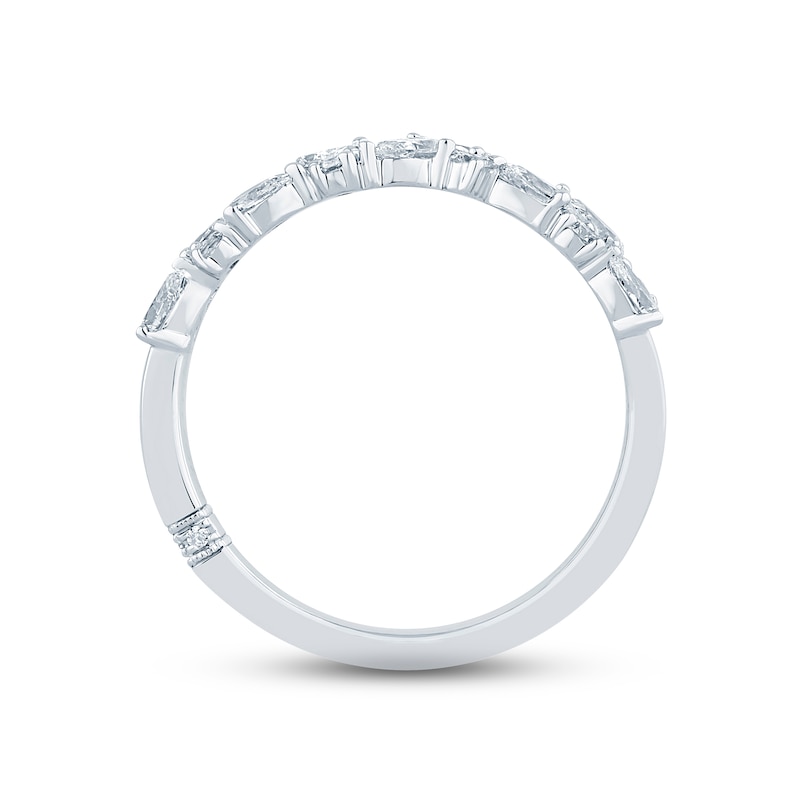 Main Image 3 of Monique Lhuillier Bliss Diamond Anniversary Band 3/4 ct tw Pear & Round-cut 18K White Gold