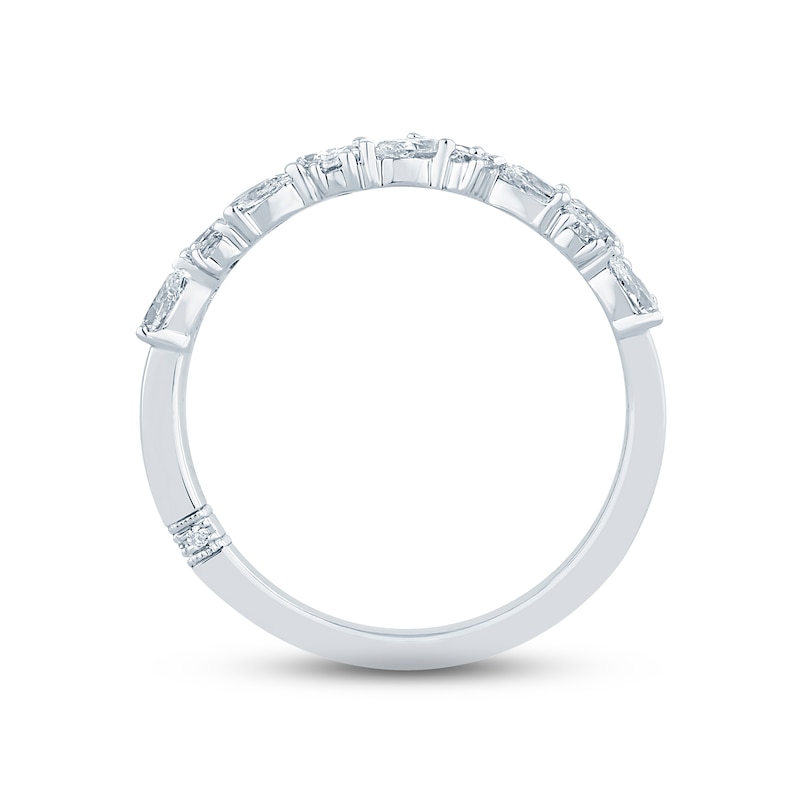 Monique Lhuillier Bliss Diamond Anniversary Band 3/4 ct tw Pear & Round-cut 18K White Gold