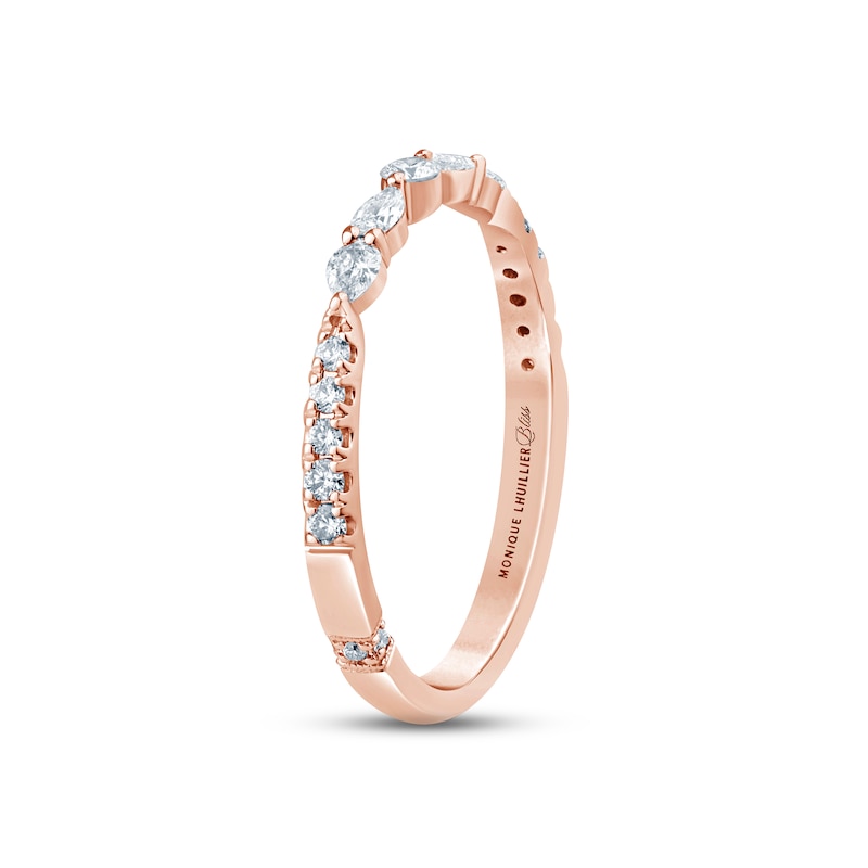Monique Lhuillier Bliss Diamond Anniversary Band 1/3 ct tw Round & Pear-shaped 18K Rose Gold