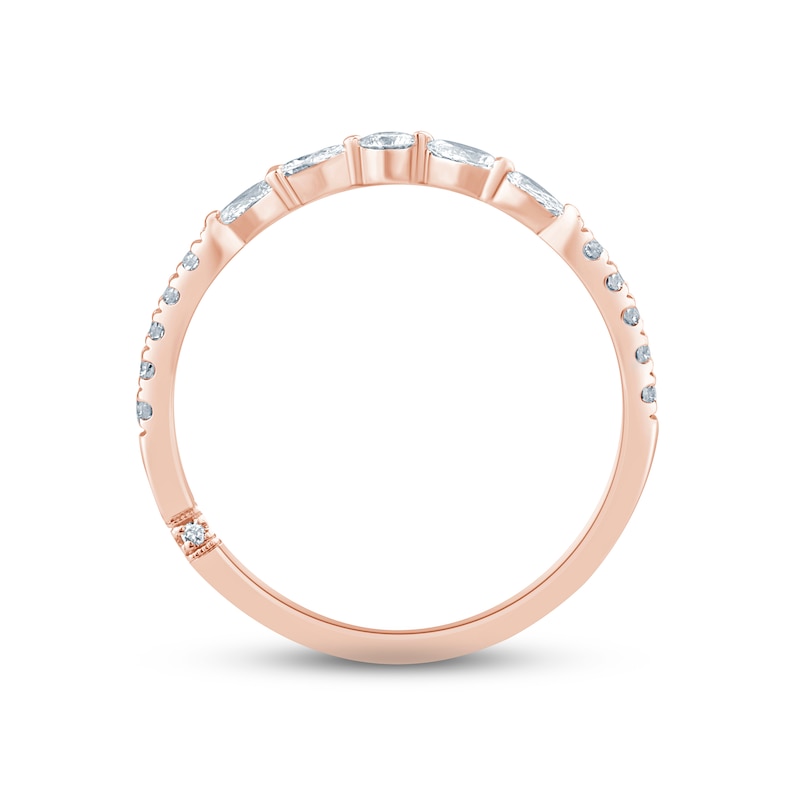 Monique Lhuillier Bliss Diamond Anniversary Band 1/3 ct tw Round & Pear-shaped 18K Rose Gold