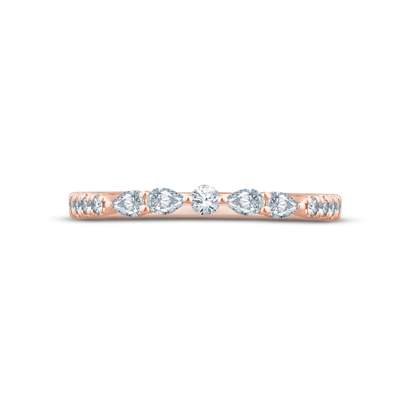 Monique Lhuillier Bliss Diamond Anniversary Band 1/3 ct tw Round & Pear-shaped 18K Rose Gold
