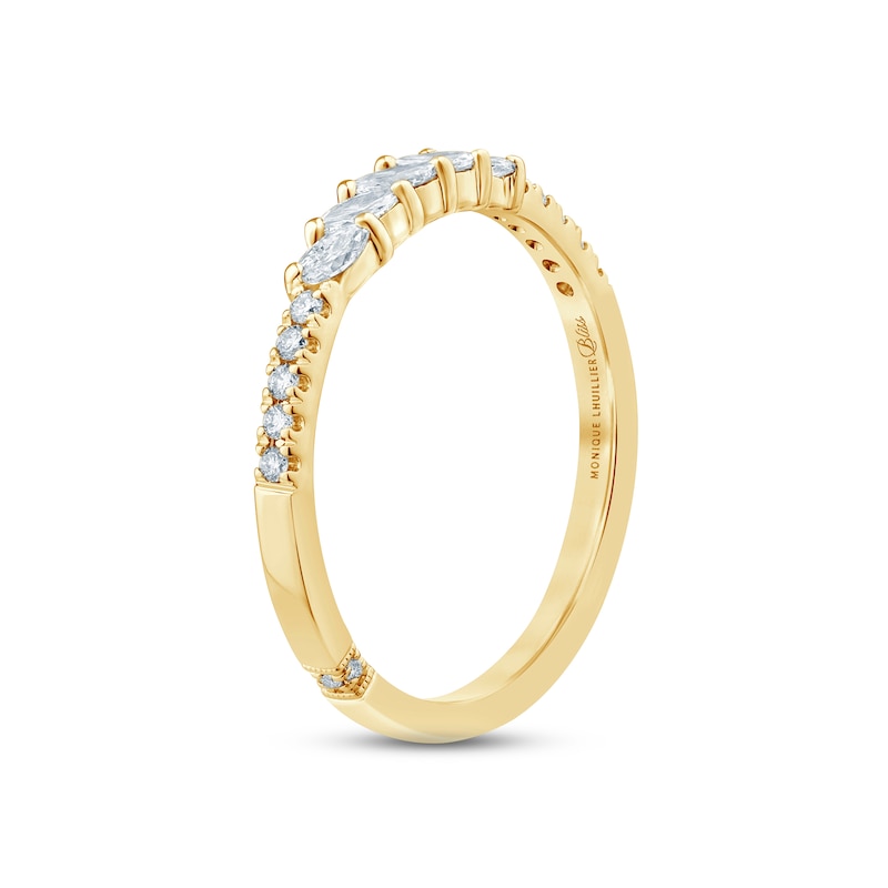 Monique Lhuillier Bliss Diamond Anniversary Band 1/4 ct tw Marquise & Round-cut 18K Yellow Gold