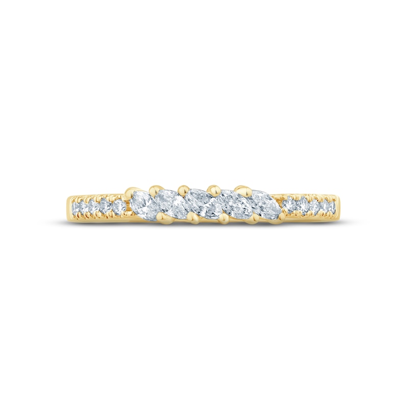 Monique Lhuillier Bliss Diamond Anniversary Band 1/4 ct tw Marquise & Round-cut 18K Yellow Gold