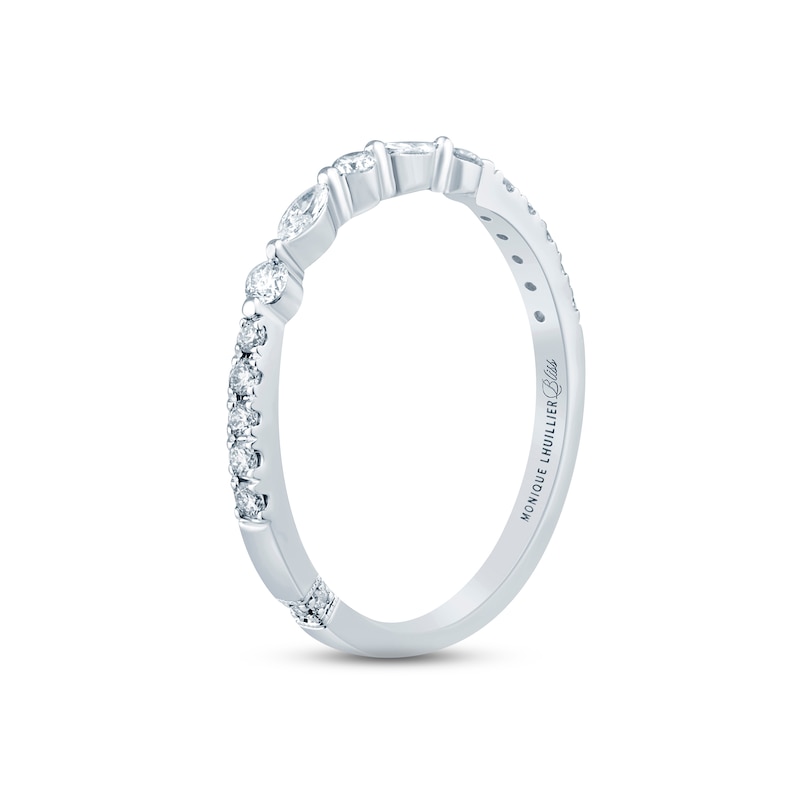 Monique Lhuillier Bliss Diamond Anniversary Band 1/3 ct tw Round & Marquise-cut 18K White Gold
