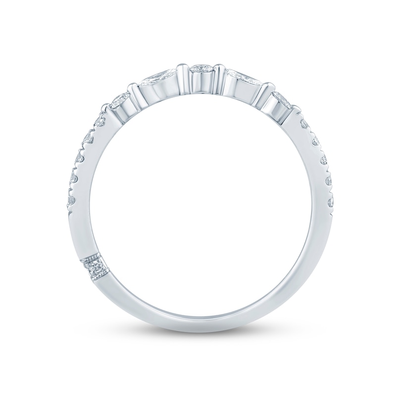 Monique Lhuillier Bliss Diamond Anniversary Band 1/3 ct tw Round & Marquise-cut 18K White Gold