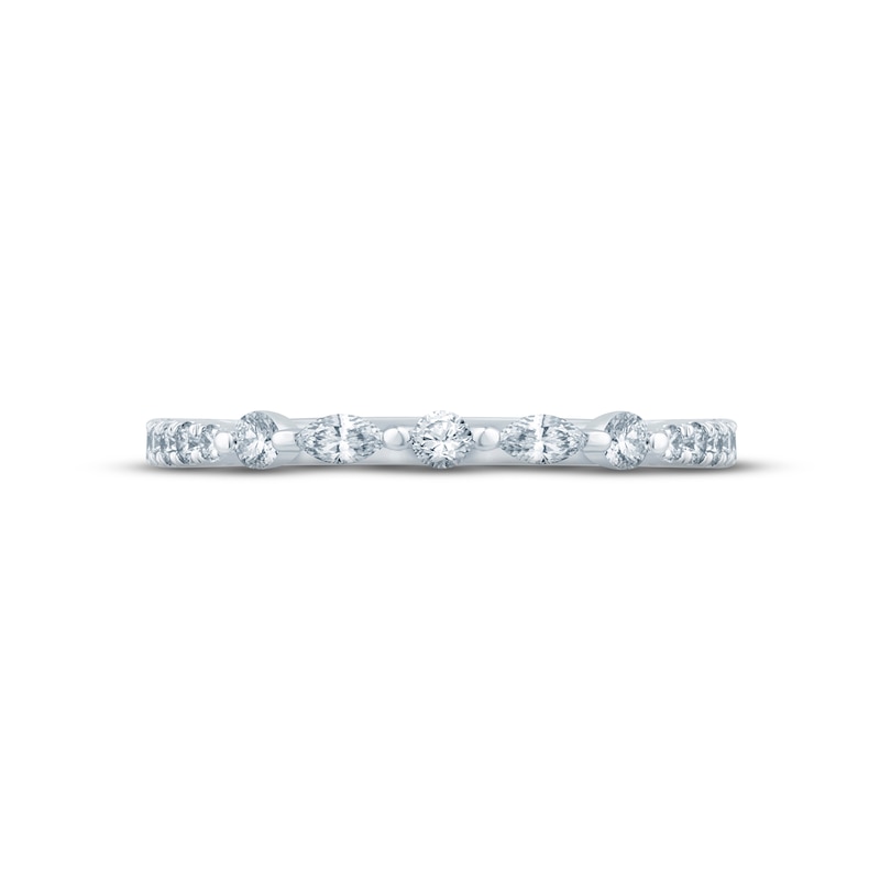 Monique Lhuillier Bliss Diamond Anniversary Band 1/3 ct tw Round & Marquise-cut 18K White Gold