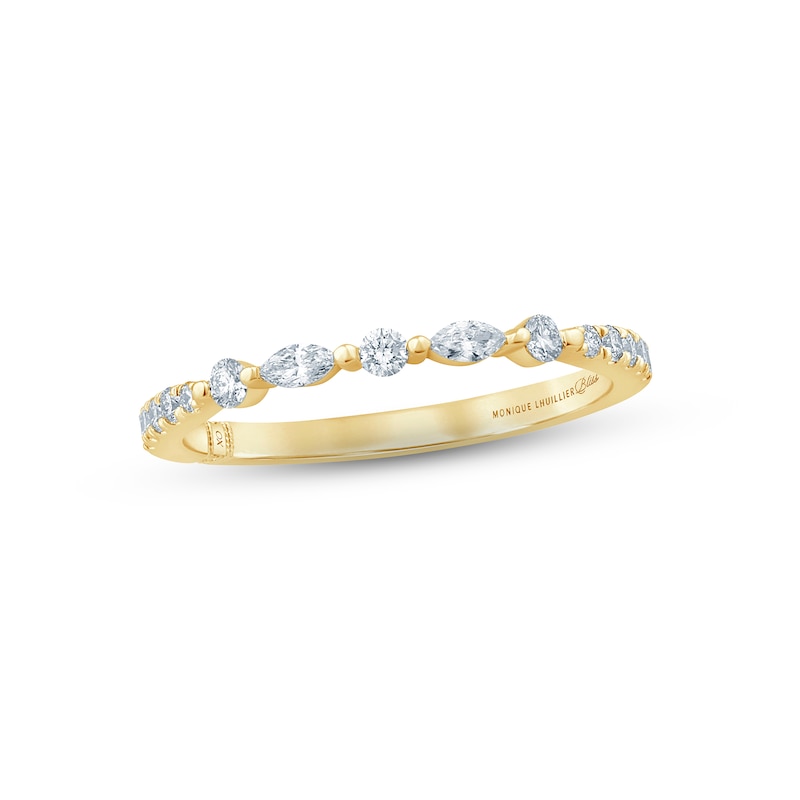 Monique Lhuillier Bliss Diamond Anniversary Band 1/3 ct tw Round & Marquise-cut 18K Yellow Gold with 360