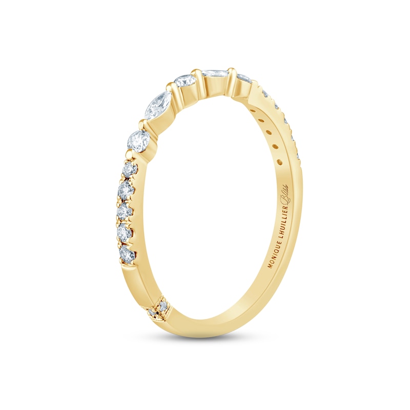 Main Image 2 of Monique Lhuillier Bliss Diamond Anniversary Band 1/3 ct tw Round & Marquise-cut 18K Yellow Gold