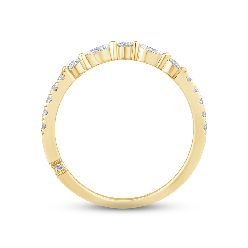 Main Image 3 of Monique Lhuillier Bliss Diamond Anniversary Band 1/3 ct tw Round & Marquise-cut 18K Yellow Gold