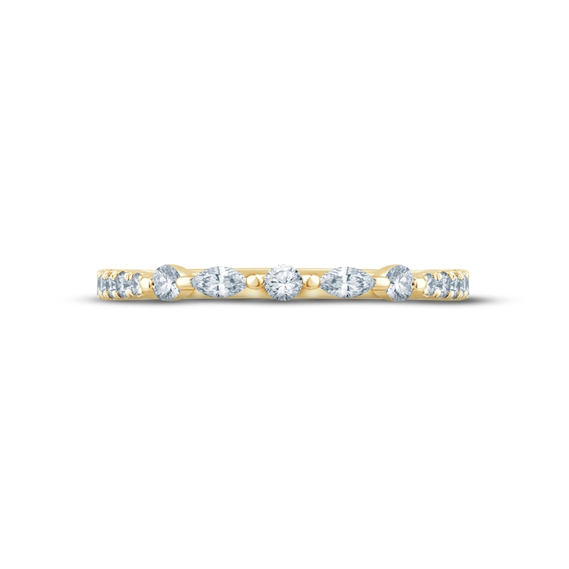 Main Image 4 of Monique Lhuillier Bliss Diamond Anniversary Band 1/3 ct tw Round & Marquise-cut 18K Yellow Gold