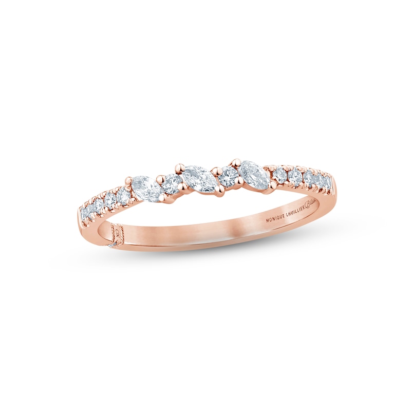 Monique Lhuillier Bliss Diamond Anniversary Band 1/4 ct tw Marquise & Round-cut 18K Rose Gold