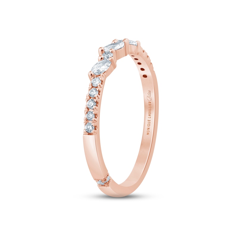 Monique Lhuillier Bliss Diamond Anniversary Band 1/4 ct tw Marquise & Round-cut 18K Rose Gold