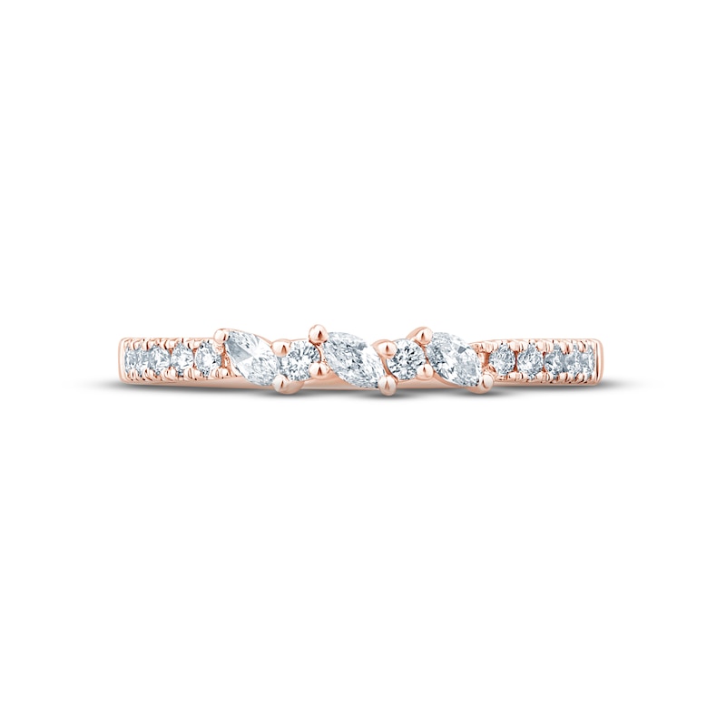 Monique Lhuillier Bliss Diamond Anniversary Band 1/4 ct tw Marquise & Round-cut 18K Rose Gold