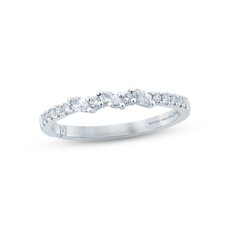 Monique Lhuillier Bliss Diamond Anniversary Band 1/4 ct tw Marquise & Round-cut 18K White Gold with 360