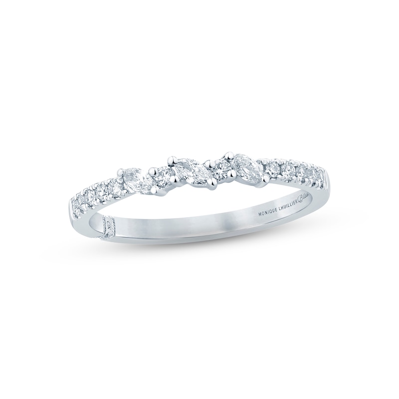 Monique Lhuillier Bliss Diamond Anniversary Band 1/4 ct tw Marquise & Round-cut 18K White Gold