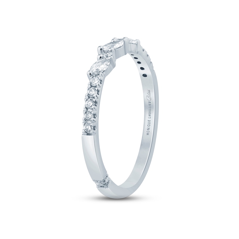 Monique Lhuillier Bliss Diamond Anniversary Band 1/4 ct tw Marquise & Round-cut 18K White Gold