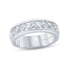 Thumbnail Image 1 of Monique Lhuillier Bliss Men's Diamond Wedding Band 1-1/2 ct tw Marquise & Round-cut 18K White Gold