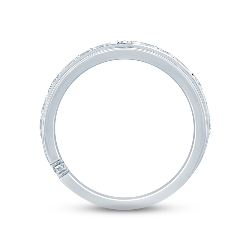 Main Image 3 of Monique Lhuillier Bliss Men's Diamond Wedding Band 1-1/2 ct tw Marquise & Round-cut 18K White Gold