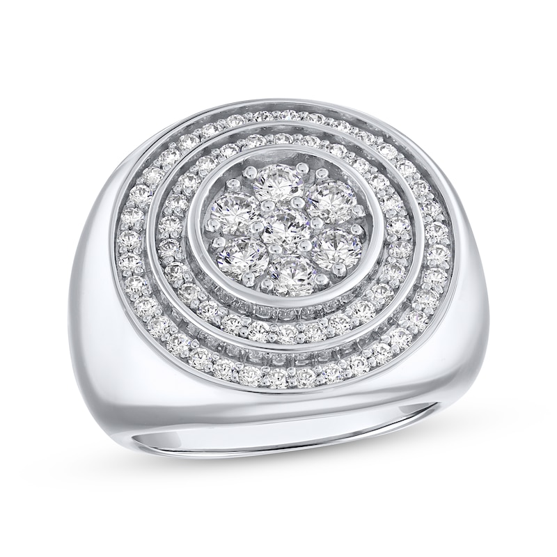 Main Image 1 of Men's KAY Lab-Grown Diamonds Ring 2 ct tw Round-cut 14K White Gold