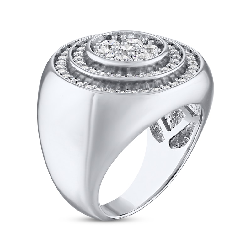 Main Image 2 of Men's KAY Lab-Grown Diamonds Ring 2 ct tw Round-cut 14K White Gold
