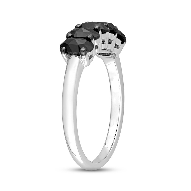 Black Diamond Anniversary Band 1-1/4 ct tw Oval-cut 10K White Gold